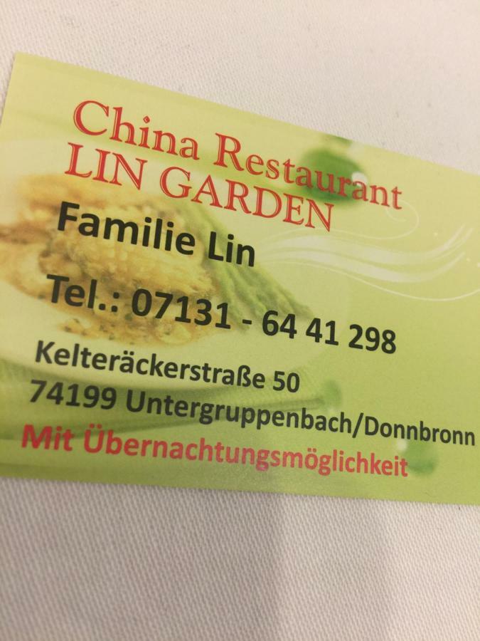 Gaststaette Lin Garden Hotel Untergruppenbach Kültér fotó